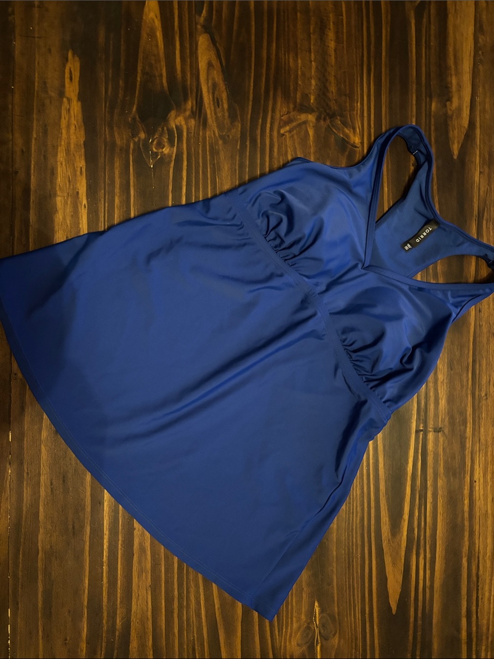 Torrid Blue Surf The Web Wireless Racerback Tankini Top Torrid 00 Medium